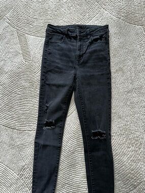 American Eagle Outfitters Black Ripped Skinny Jeans